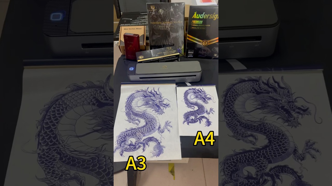 👍🏻Audersigt® Upgraded A3/A4 Wireless Bluetooth Tattoo Printer Suitable for large Tattoo Stencil.