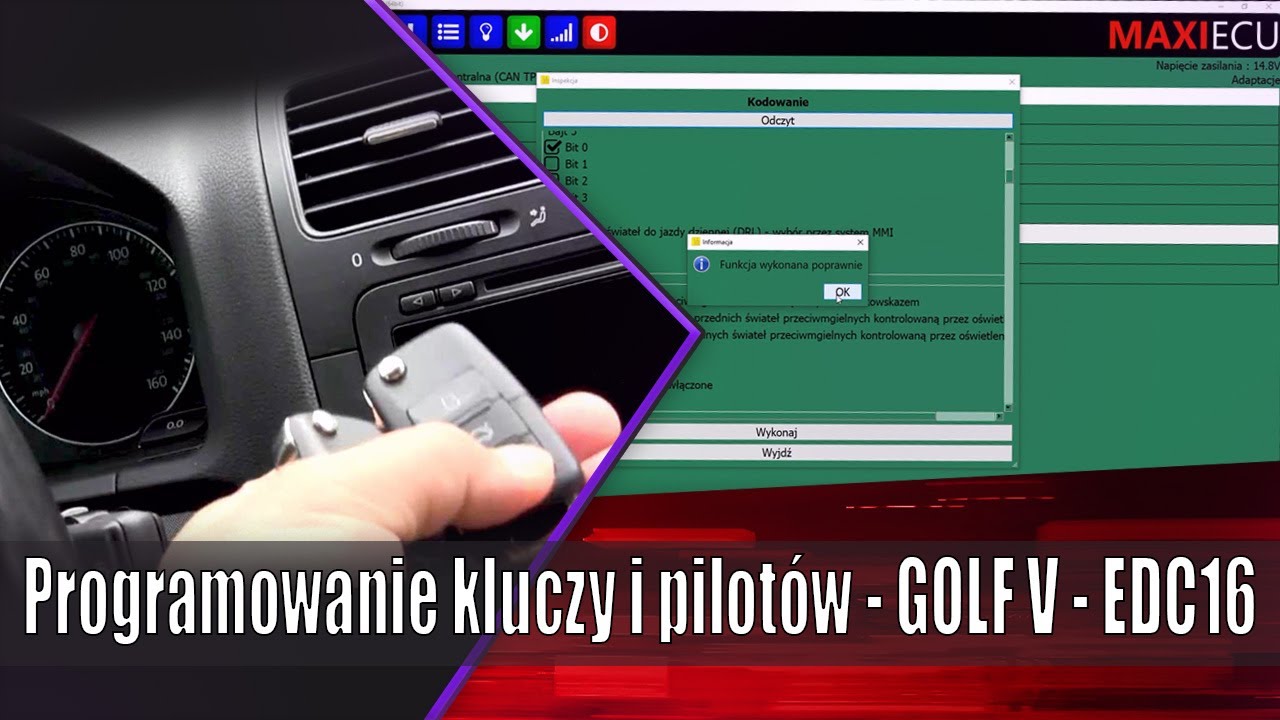 Programowanie kluczy i pilotów GOLF V EDC16 YouTube