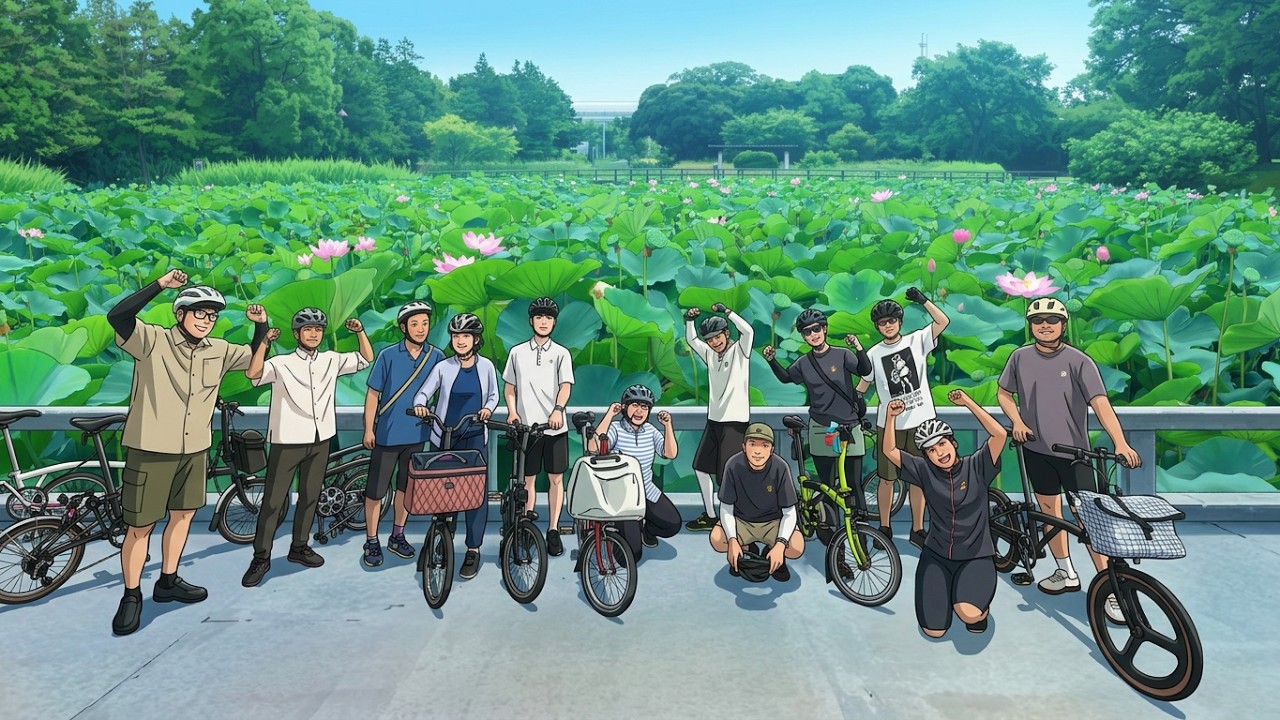 蓮の花咲く水元公園 ブロンプトンたちで朝の葛飾サイクリング2026