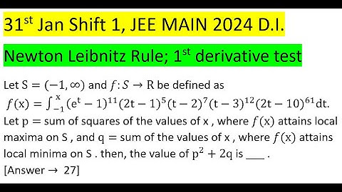 Let S=(-1,∞) and f:S→R be defined as f(x)=∫(-1)^x (e^t-1)^11 (2t-1)^5 (t-2)^7 (t-3)^12 (2t-10)^61 dt
