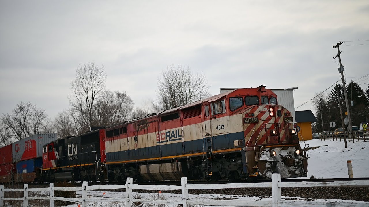BC Rail and CN Westbound Haslett Mi 3/3/19 YouTube