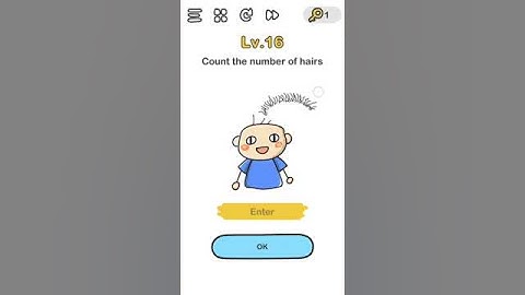 Brain Out level 16 Count the number of hairs