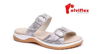 Sandalia Ancho Especial Beige 90517- Alviflex