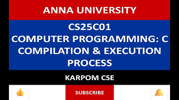 Anna University Reg -2025 | CS25C01 - Computer Programming : C | Compilation & Execution Process
