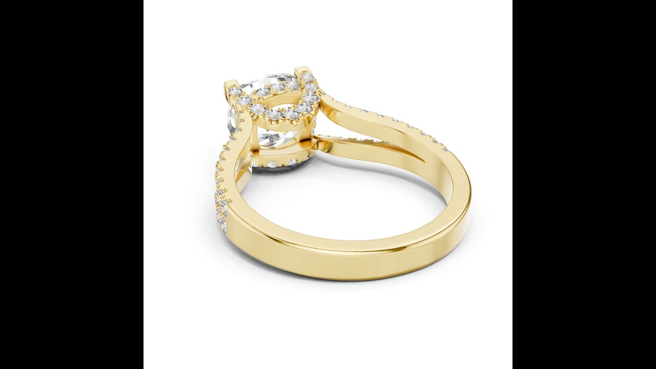 Cushion Cut Split Shank Pave Anniversary Ring