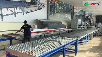 MÁY DÁN CẠNH HOLZTEK PRO-800AH ( đầy đủ chức năng) và Hệ thống Băng tai Quay đầu thu hồi ván.