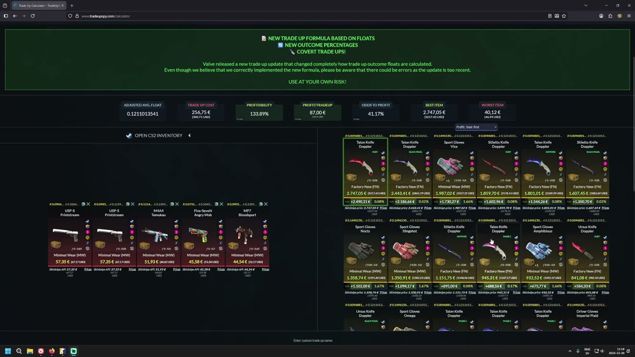 Daily Trade Ups | Day 87 | 40% Minimal Wear Revolution 40% Broken Fang 20% Prisma