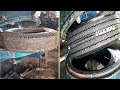 the process of cooking used truck tires into new ones