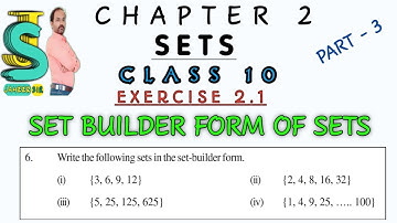 Exercise 2.1 || Sets || Class 10 Math II Set Builder Form II APSCERT II Chapter 2 II part 3