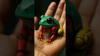 Mini Robotic Frog Plays On Human Palm