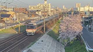 【前5両がグリーン車の珍編成！】キハ85系 廃車回送 満開の桜の横を通過