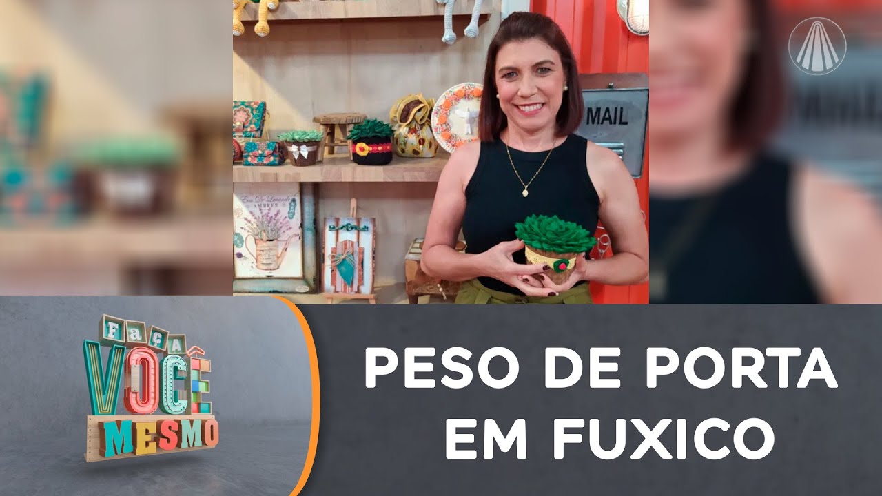 Faça você mesmo um peso para porta de suculenta em fuxico