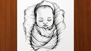 Cute baby drawing for beginners || easy pencil sketch step by step 