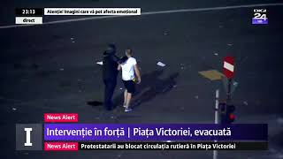 10 august 2018, Piața Victoriei - Ora H. Momentul intervenției abuzive a Jandarmeriei. NECENZURAT
