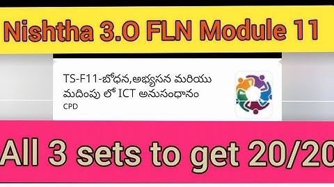 Nishtha 3.0 Module 11  integration of ICT teaching TS F 11 Module Quiz all sets question and answers