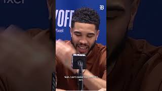 Celtics&#39; Jayson Tatum on playful punch of Jaylen Brown: &quot;I&#39;ve been lifting a lot&quot;  #nba #shorts