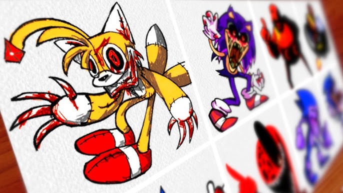 Drawing FNF - Sonic.EXE 3.0 Restored (4.0 FANMADE)  Tails, Sally,  Knuckles, Amy, Sonichu, Satanos 