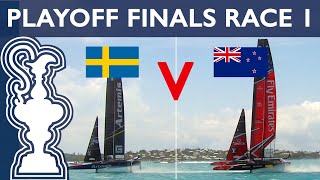 35th America's Cup LV Playoff Finals SWE vs. NZL Race 1 | AMERICA'S CUP