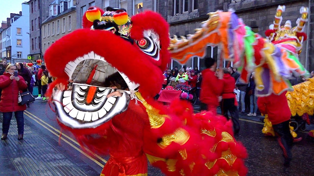 Dragon Dance Lion Dance For The Chinese New Year Celebrations In The City Of Perth Scotland Youtube