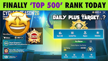 🥶FINALLY RANK TOP 500 IN SOLO CONQUEROR. DAILY PLUS TARGET FOR CONQUER RANK PUSH ..? SOLO CONQYEROR.