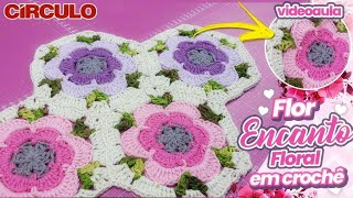 やっちゃん　❀ダブル八角フトマニ図flower❀チャクラ❀ Crochet SQUARE with flower in the center very easy - YouTube