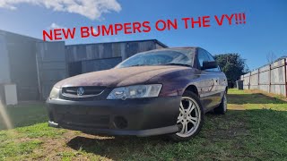 test fitting new parts on the vy commodore!!