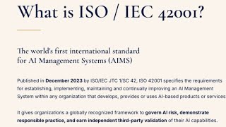ISO/IEC 42001 The World’s First AI Management System