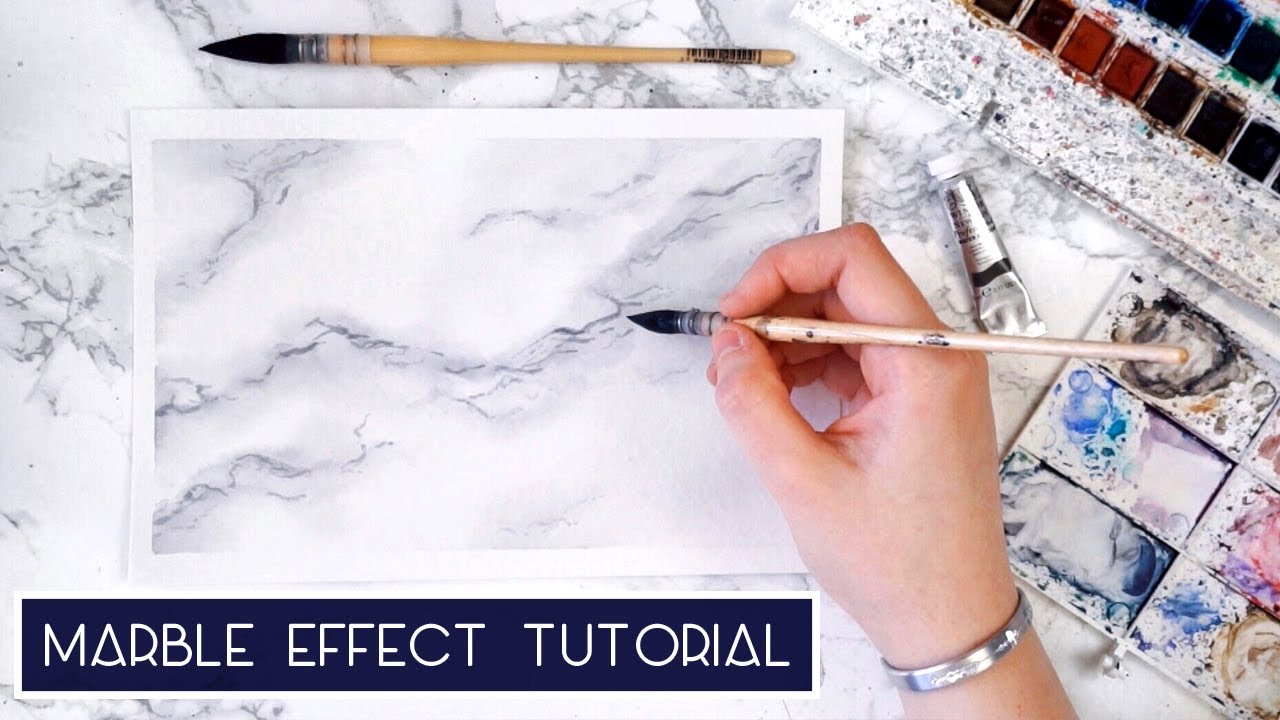 How to paint DIY Acrylic MARBLE EFFECT on wall or countertop 