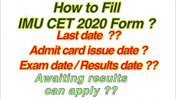 How to fill IMU CET 2020 Form ? {{ Step by Step}}