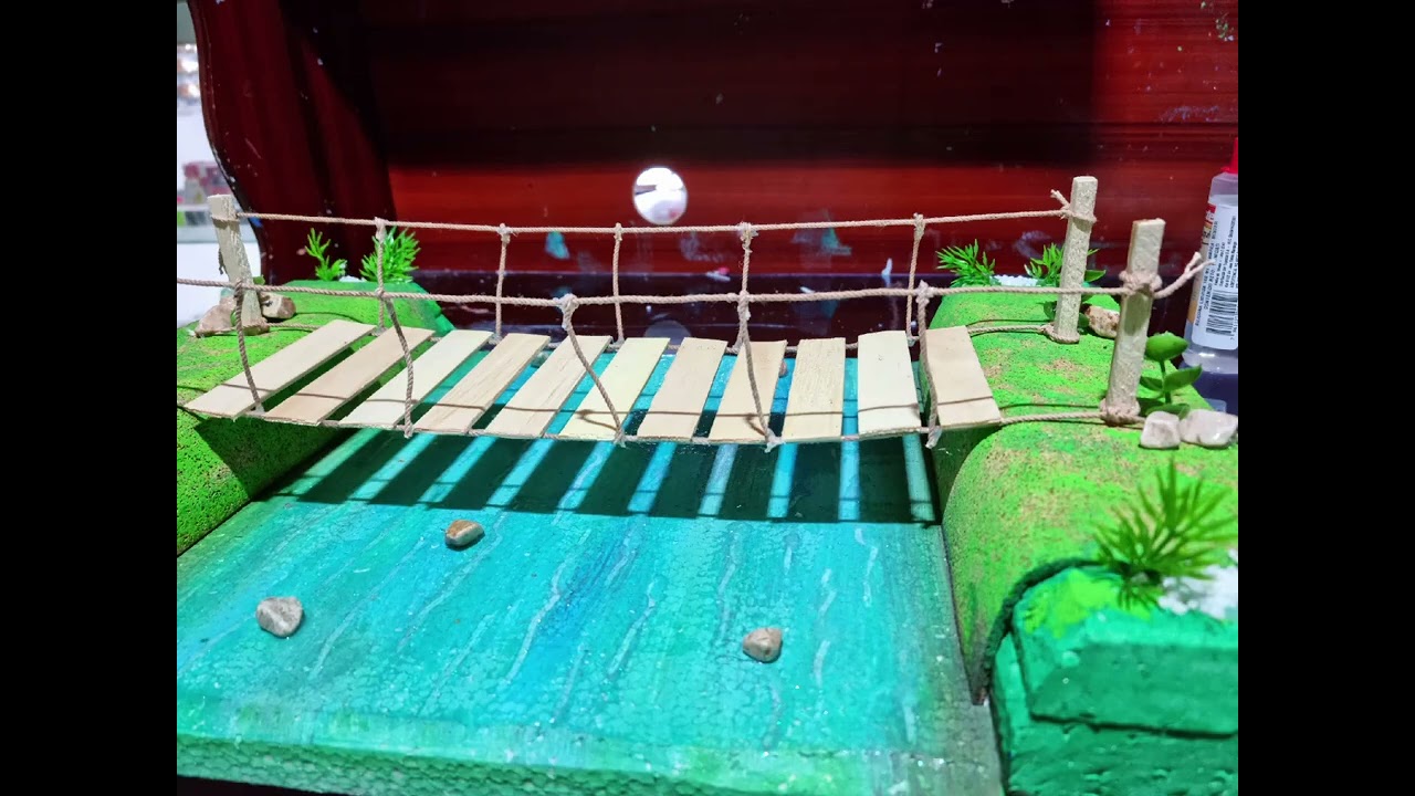 puente colgante. maqueta fácil - YouTube