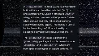 Java Toggle Switch button explained in very simple words 