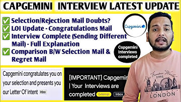 Capgemini Joining & Interview Results Update || Selection & Rejection Mail Doubts || LOI, OL, JL