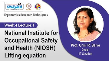 Lec 14: National Institute for Occupational Safety and Health (NIOSH) Lifting equation