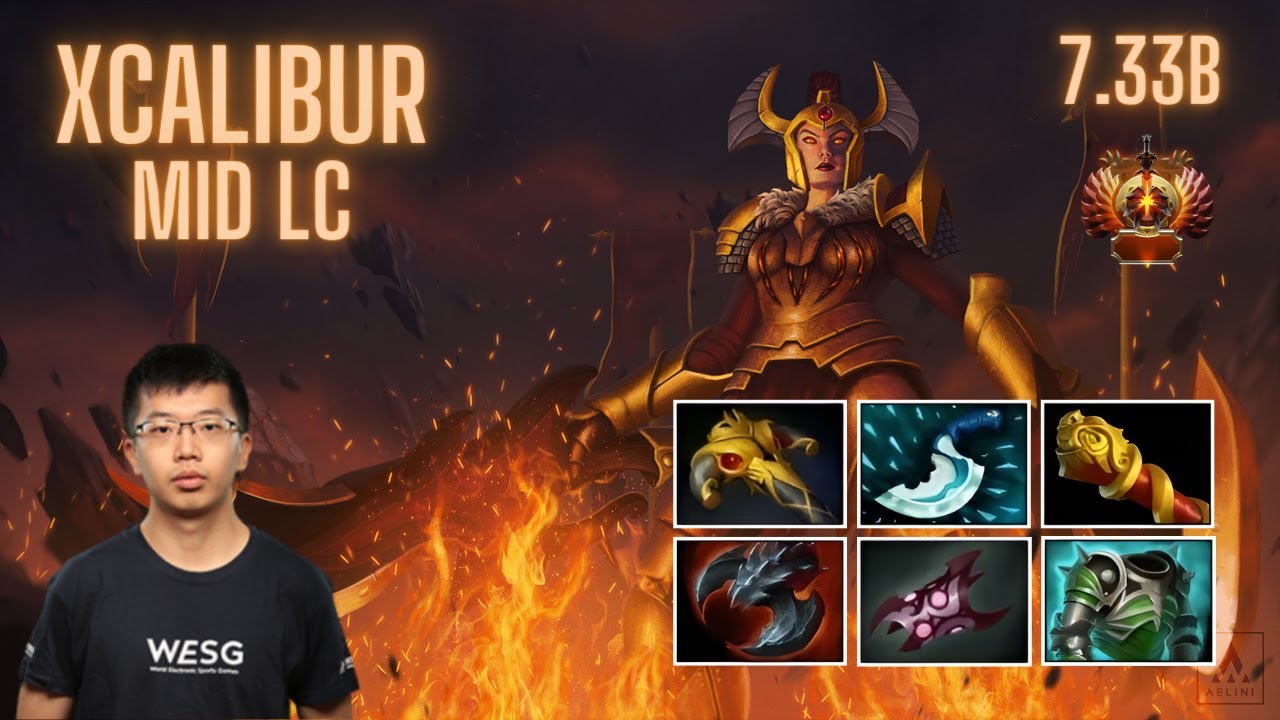 Xcalibur plays Legion Commander LC mid 18 kills 7.33b Dota2 Pro