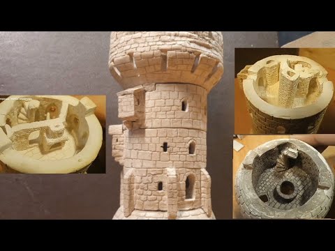 ДОНЖОН 2 ЧАСТЬ - ВНУТРИ ЗАМКА (башни). Историческая миниатюра из керамики. DONJON 🏰 miniature. DIY.