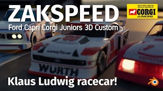 Zakspeed Ford Capri Group 5, custom from the Corgi Juniors, modeled with Blender. Klaus Ludwig car!