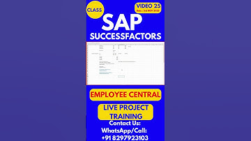 SAP SuccessFactors EC Training Online Tutorial Class 25 3rd Nov 2025 #sapsuccessfactorstraining