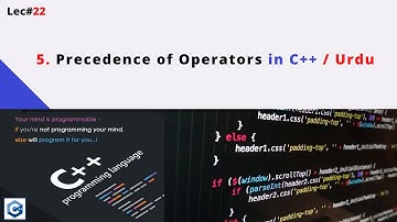 Precedence of Operators in C++ / urdu lec#22