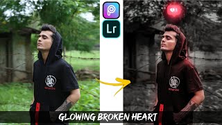 Adding glowing broken heart Instagram love photo effect PicsArt tutorial | glowing broken heart logo screenshot 2