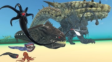Sea Monster Size Comparison in 3D Animation - El Gran Maja Vs Jörmungandr | Realistic World Data