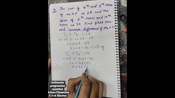 sum of 4 and 8 terms of an A.P. is 24 and sum of 6and10 terms is34.Find first term and d of A.P.
