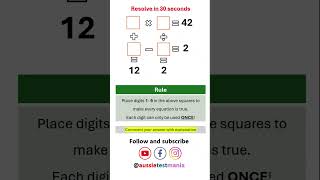Maths Crossword Puzzle | Solve in 30 Seconds | Brain Teaser  #criticalthinking #thinkingskills