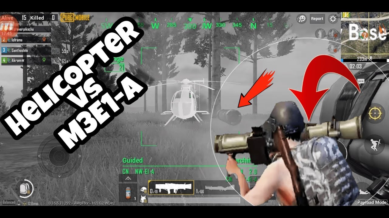  PUBG Helicopter Vs M3E1-A Missile launcher with 