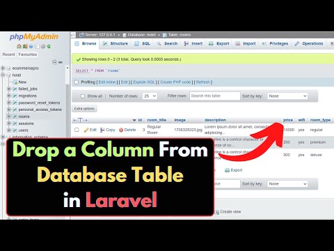How to Drop / Remove a Column from Database Table in Laravel