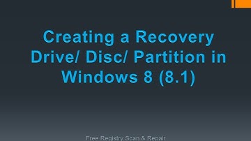 Creating a Recovery Drive/Disc/Partition in Windows 8 (8.1)
