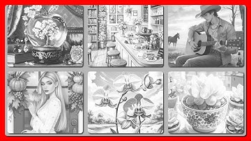 Zen Color by Number Special Pictures Collage Beautiful Women Handsome Men Cafe #digitalcoloring