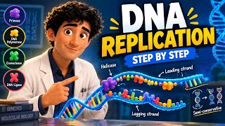 DNA Replication Explained: How Cells Copy DNA Step by Step #biology #genetics #dna 