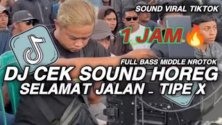 (1 JAM) DJ SELAMAT JALAN TIPE X CEK SOUND HOREG FULL BASS PARTY MIDDLE NROTOK VIRAL TIKТОК 🎵🔥🔥🔥