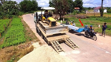 Mitsubishi BD2 GI Bulldozer start new project excellent pushing stone build road by Truckload stone