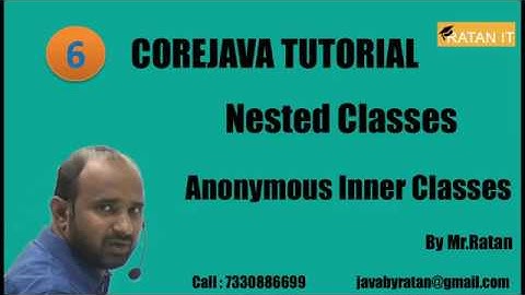 Core java Tutorial || Nested Classes || video-6 || Anonymous Inner Classes || By Ratan Sir